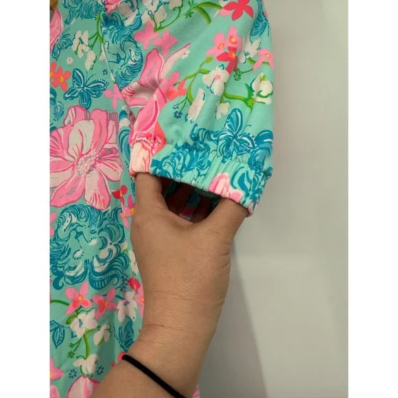 LILLY PULITZER Cayce Short Sleeve Dress in Luscious Lions Size Medium - Picture 3 of 6